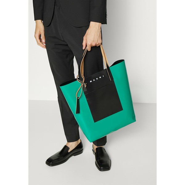 マルニ レディース トートバッグ バッグ POCKE UNISEX - Tote bag - sea green/black sea green/black