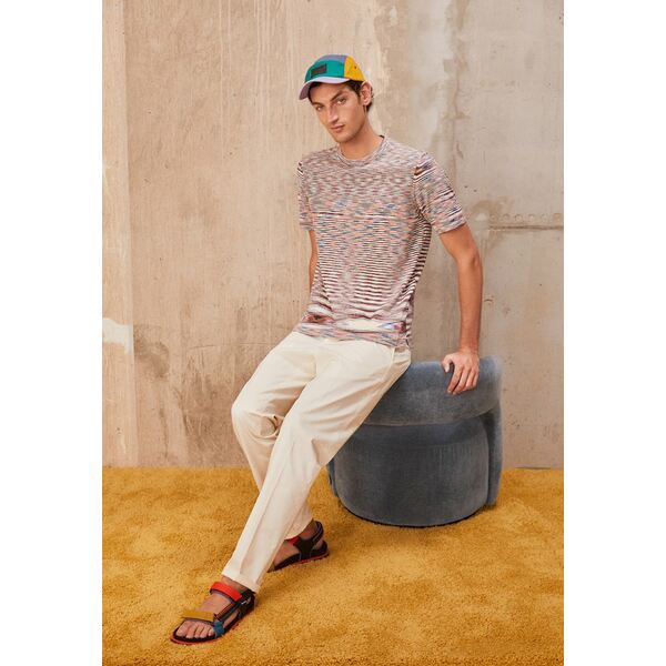 ミッソーニ メンズ Tシャツ トップス SHORT SLEEVE CREW NECK - Print T-shirt - multi beige/blue/camel/red/black multi beige/blue/ca