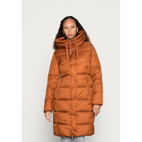 マルコポーロ レディース コート アウター COAT LONG FIX HOOD DRAWSTRING - Down coat - rustic orange rustic orange