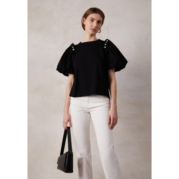 マザーオブパール レディース Tシャツ トップス PEARL SHOULDER PUFFBALL SLEEVE - Print T-shirt - black black