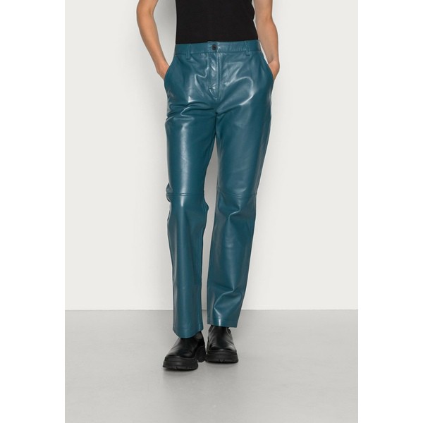 ウッド ウッド レディース カジュアルパンツ ボトムス FIONA TROUSERS - Leather trousers - dark teal dark teal