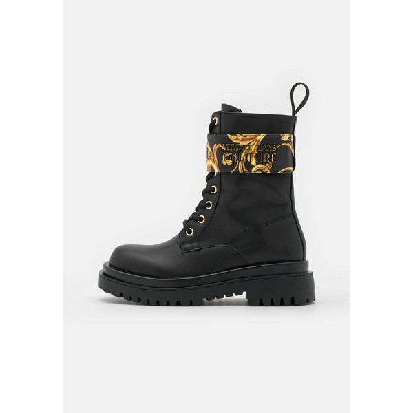 ベルサーチ レディース ブーツ＆レインブーツ シューズ Lace-up ankle boots - black/gold black/gold