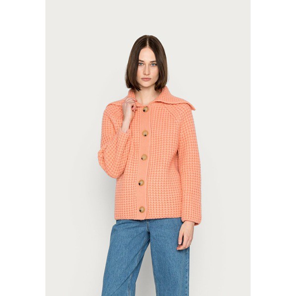 マルコポーロ レディース ニット&セーター アウター CARDIGAN LONGSLEEVE COLLAR BUTTON CLOSURE - Cardigan - blooming peach blooming