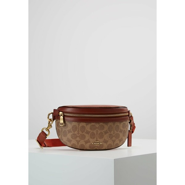 コーチ レディース ボディバッグ・ウエストポーチ バッグ COATED SIGNATURE FANNY PACK - Bum bag - tan rust tan rust