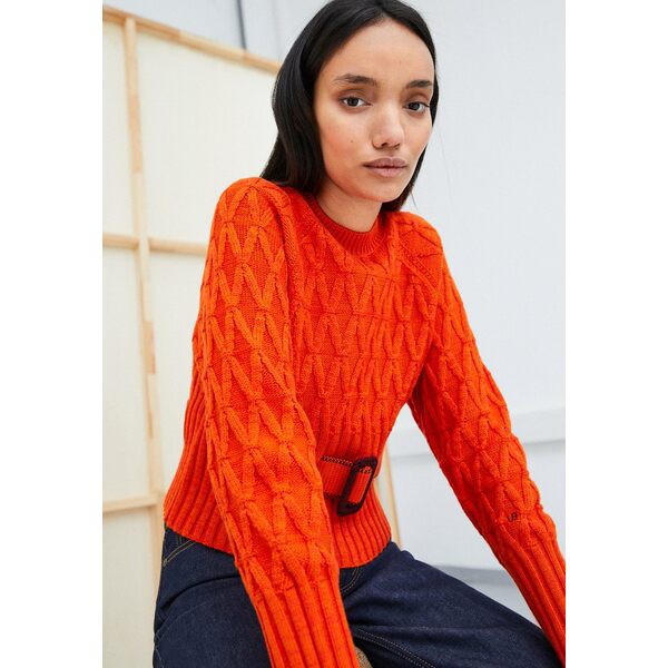 ヴィクトリア ベッカム レディース パーカー・スウェットシャツ アウター BELTED CREWNECK - Jumper - orange orange