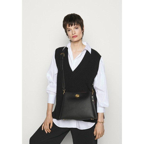 コーチ レディース ハンドバッグ バッグ POLISHED PEBBLE WILLOW SHOULDER BAG - Handbag - black black