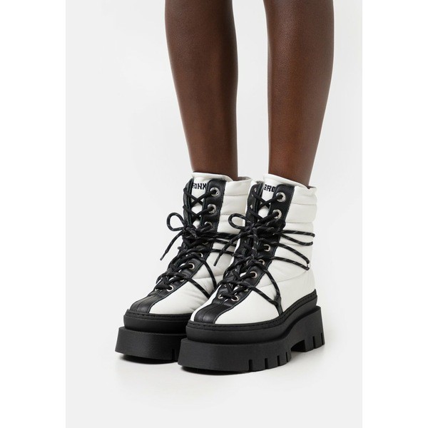 ブロンクス レディース ブーツ＆レインブーツ シューズ EVI ANN - Lace-up ankle boots - off white/black off white/black