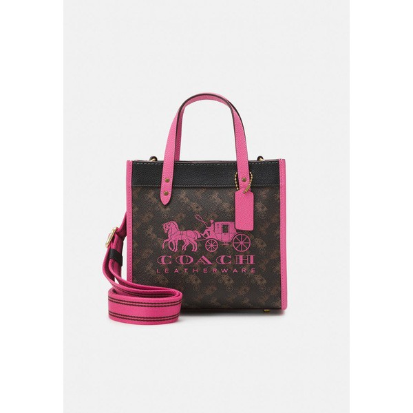 コーチ レディース トートバッグ バッグ HORSE AND CARRIAGE WITH BADGE COATED FIELD TOTE - Tote bag - truffle petunia truffle petu