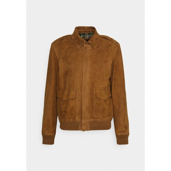 ラルフローレン メンズ コート アウター SUEDE BOMBER JACKET - Leather jacket - country brown country brown