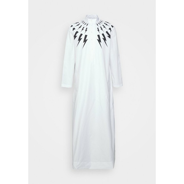 ニールバレット レディース ワンピース トップス FAIR ISLE THUNDERBOLT DJALLABA UNISEX - Maxi dress - white/black white/black