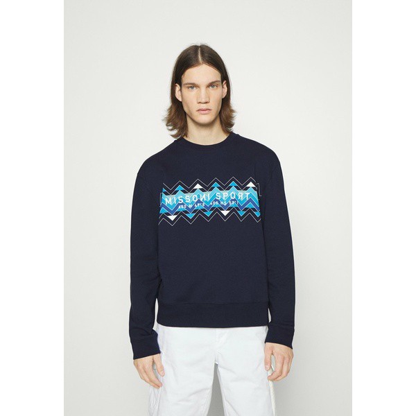 ミッソーニ メンズ パーカー・スウェットシャツ アウター CREWNECK - Sweatshirt - blu blu