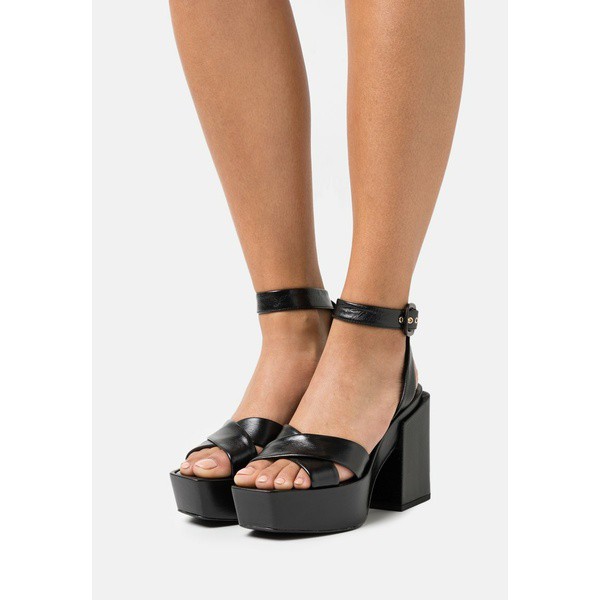 フルラ レディース サンダル シューズ CROSS PLATFORM - High heeled sandals - nero nero