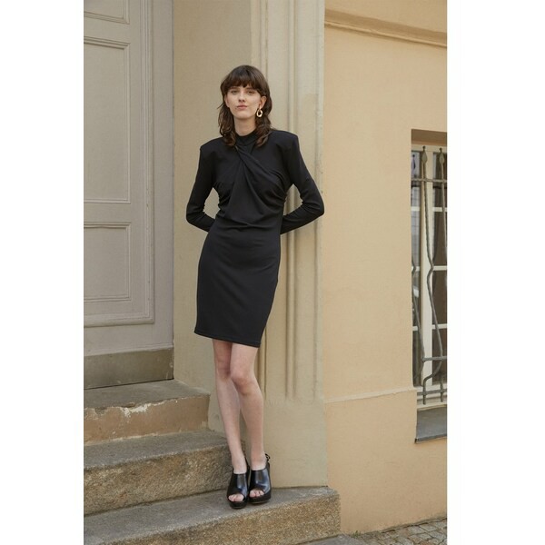 ハン コペンハーゲン レディース ワンピース トップス SHARP TWISTED DRAPE DRESS - Jersey dress - black black