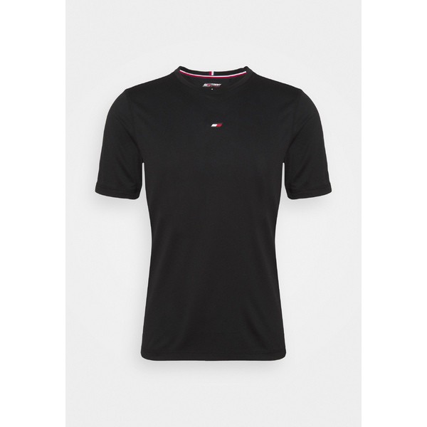 トミー ヒルフィガー メンズ シャツ トップス MOTION FLAG black - T-shirt Basic TRAINING バーゲンで 人気カラーの TEE