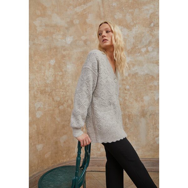 ニードルアンドスレッド レディース ニット&セーター アウター BOW STITCH LONGLINE CARDIGAN - Cardigan - cloud grey cloud grey