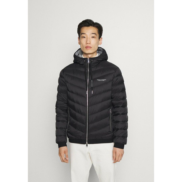 アルマーニエクスチェンジ メンズ コート アウター JACKET - Down jacket - black/melange grey black/melange grey