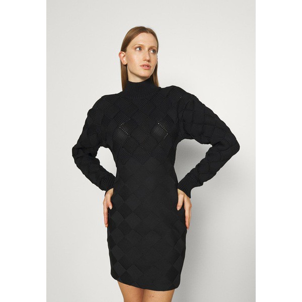 エルベ レジェ レディース ワンピース トップス CHUNKY WEAVE BANDAGE - Shift dress - black black