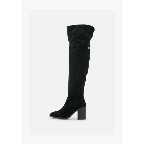 トミー ヒルフィガー レディース ブーツ＆レインブーツ シューズ FLAG BOOT - Over-the-knee boots - black black