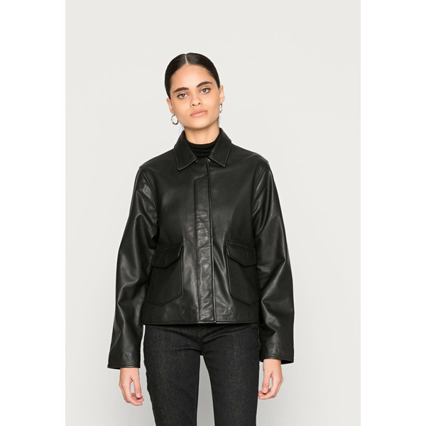 セレクテッドフェム レディース コート アウター AVA JACKET - Leather jacket - black black