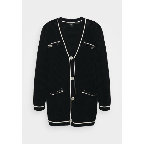 ピンコ レディース ニット&セーター アウター ELCHE CARDIGAN - Cardigan - black/white black/white