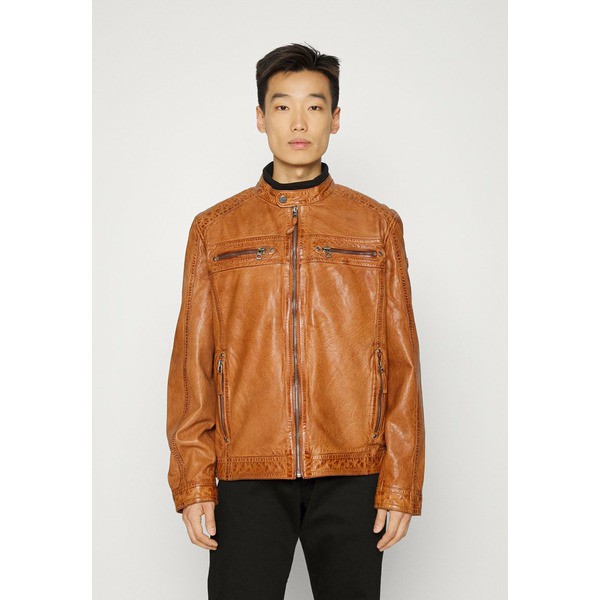 ジプシー メンズ コート アウター Leather jacket - cognac cognac