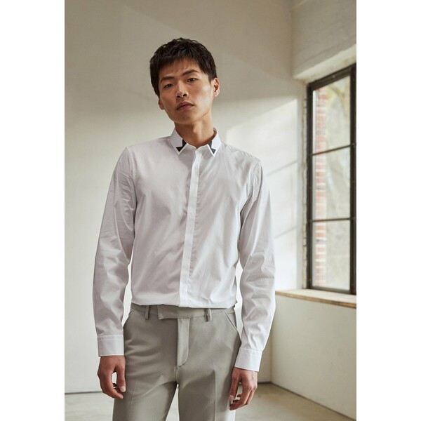 ニールバレット メンズ シャツ トップス PRINTED COLLAR SHIRT - Formal shirt - white/black white/black