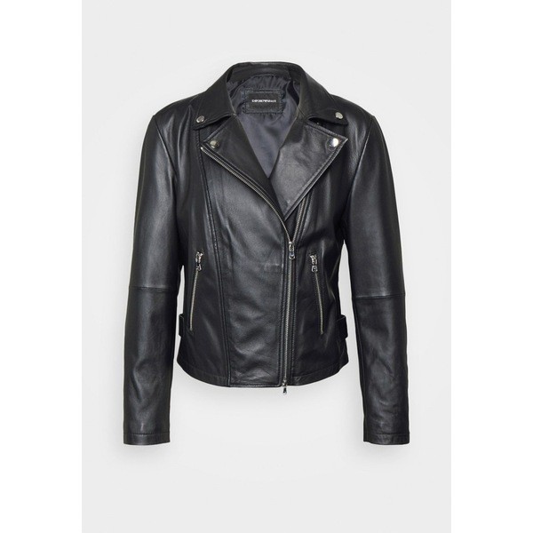 エンポリオ アルマーニ レディース コート アウター Leather jacket - black black