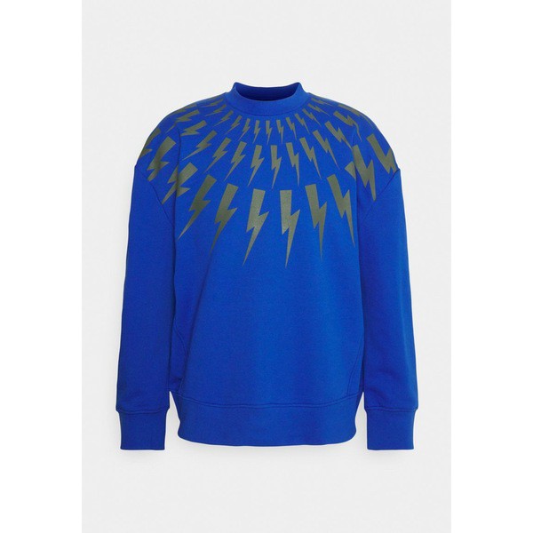 ニールバレット レディース パーカー・スウェットシャツ アウター FAIR ISLE THUNDERBOLT UNISEX - Sweatshirt - cobalt/sage cobalt/sag