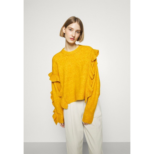 スリーワンフィリップリム レディース パーカー・スウェットシャツ アウター LOFTY CROPPED RUFFLE - Jumper - mustard mustard