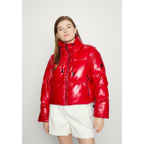 マイケルコース レディース コート アウター CROPPED METALLIC PUFFER - Winter jacket - crimson crimson