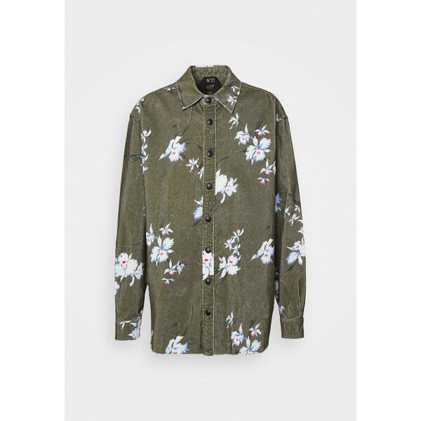 ヌメロ ヴェントゥーノ メンズ シャツ トップス CAMICIA TESSUTO - Shirt - stampa fondo verde stampa fondo verde