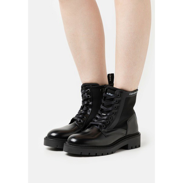 カルバンクライン レディース ブーツ＆レインブーツ シューズ MILITARY BOOT - Platform ankle boots - black black