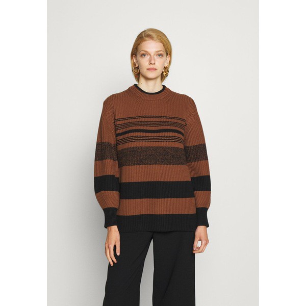 プロエンザ スクーラー ホワイト レーベル レディース パーカー・スウェットシャツ アウター LOFTY STRIPE - Jumper - rust/black rust/b