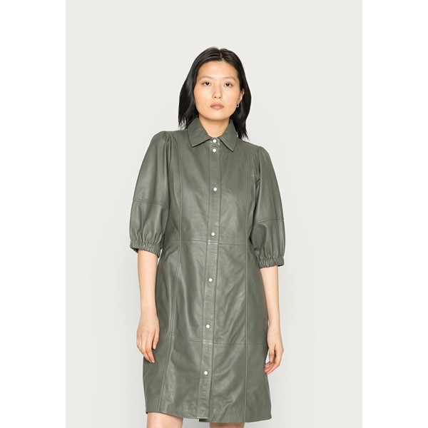 セカンド フィメール レディース ワンピース トップス INDAI LEATHER DRESS - Day dress - agave green agave green