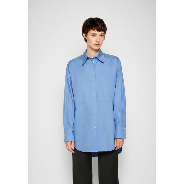 ビクトリアベックカム レディース シャツ トップス OVERSIZED BIB DETAIL SHIRT - Button-down blouse - oxbridge blue oxbridge blue