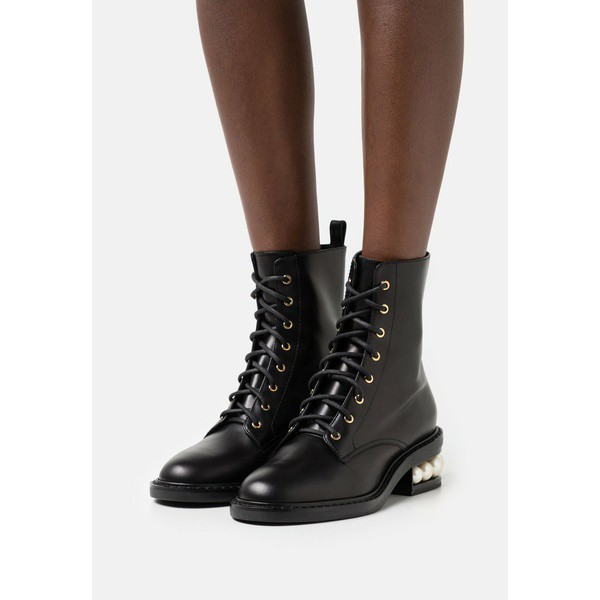 ニコラス カークウッド レディース ブーツ＆レインブーツ シューズ CASATI PEARL COMBAT BOOTS - Lace-up ankle boots - black black