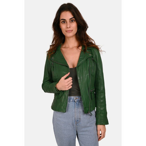 オークウッド レディース コート アウター CAMERA - Leather jacket - green green