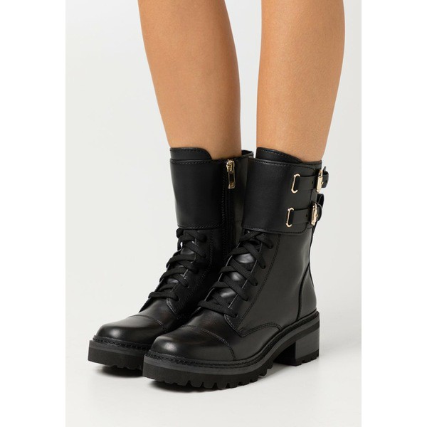 ダナ キャラン ニューヨーク レディース ブーツ＆レインブーツ シューズ BART COMBAT BOOT BUCKLE - Lace-up ankle boots - black black