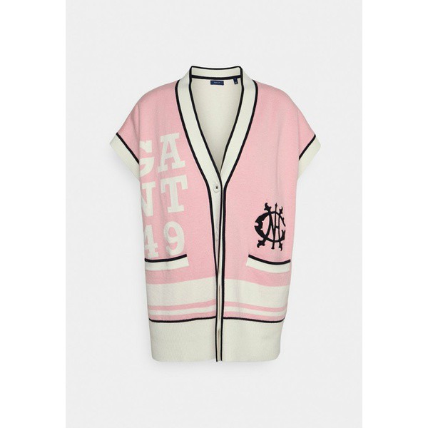 ガント レディース ニット&セーター アウター VARSITY VEST - Cardigan - preppy pink preppy pink