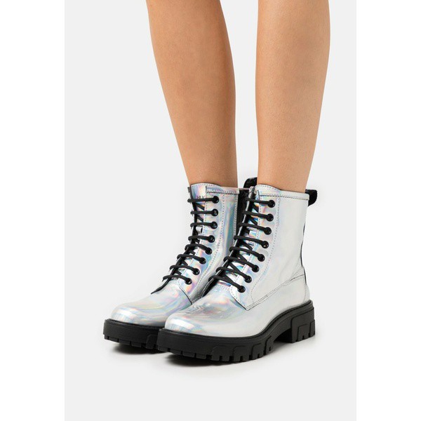 フューゴ レディース ブーツ＆レインブーツ シューズ AXEL BOOTIE - Lace-up ankle boots - silver-coloured silver-coloured