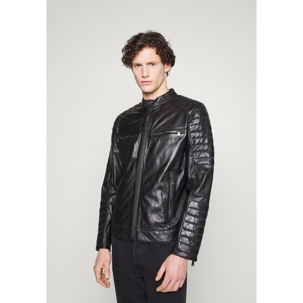 ジョープ ジーンズ メンズ コート アウター BALDO - Leather jacket - black black