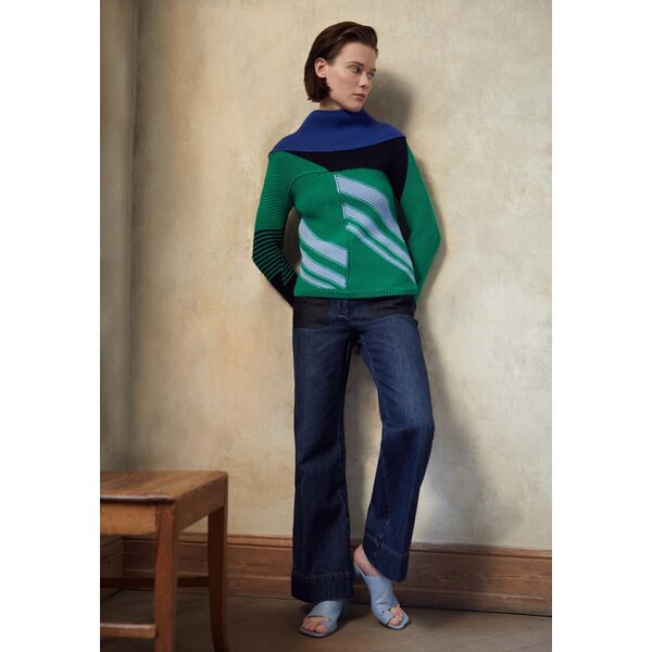 ヴィクトリア ベッカム レディース パーカー・スウェットシャツ アウター PATCHWORK STRIPE JUMPER - Jumper - green green