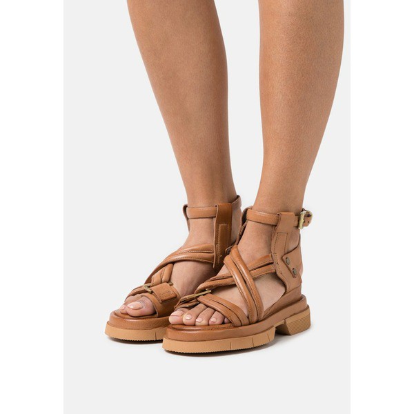 エーエス98 レディース サンダル シューズ CHINO - Platform sandals - camel camel