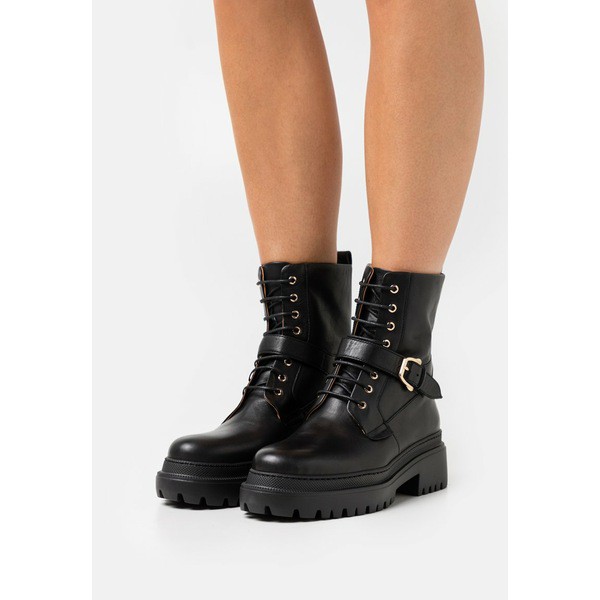 トラサルディ レディース ブーツ＆レインブーツ シューズ NEW COMBAT BOOT - Platform ankle boots - black black