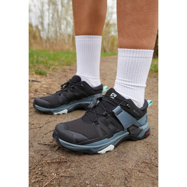 サロモン レディース ハイキング スポーツ X ULTRA 4 GTX - Hiking shoes - black/stormy weather/opal blue black/stormy weather/opal