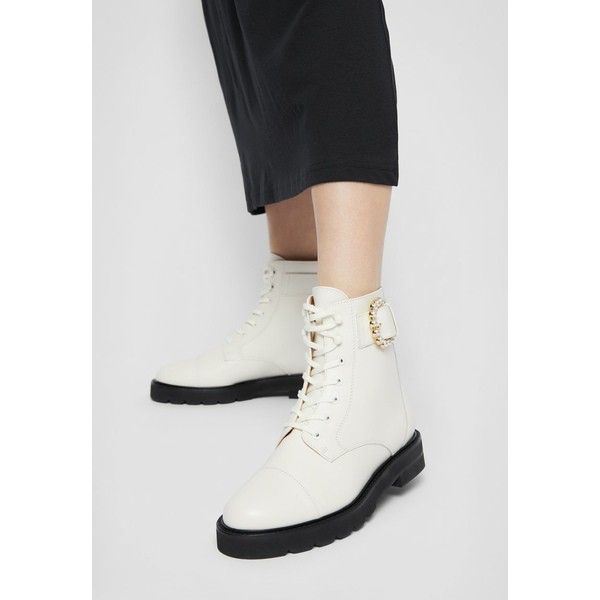 スチュアート ワイツマン レディース ブーツ＆レインブーツ シューズ PIPER LIFT BOOTIE - Lace-up ankle boots - cream cream