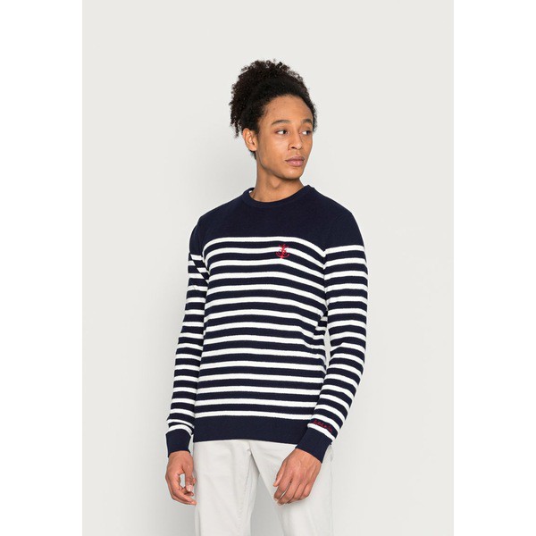 スコッチアンドソーダ メンズ パーカー・スウェットシャツ アウター STRIPED CREWNECK - Jumper - dark blue/white dark blue/white