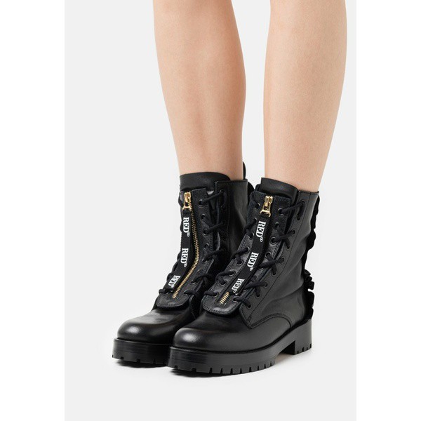 レッド ヴァレンチノ レディース ブーツ＆レインブーツ シューズ COMBAT BOOT - Lace-up ankle boots - nero nero