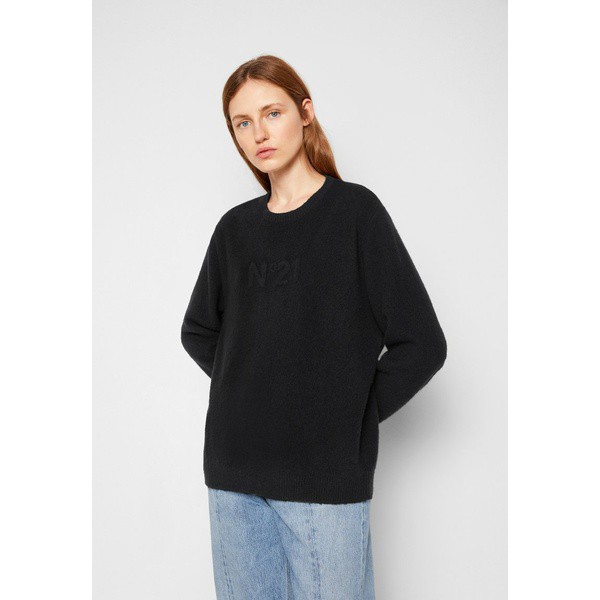 ヌメロ ヴェントゥーノ レディース パーカー・スウェットシャツ アウター MAGLIA GIROCOLLO - Jumper - nero nero