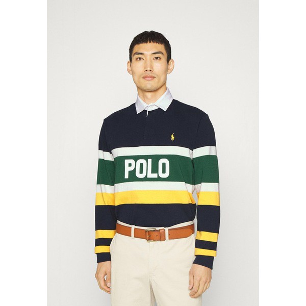 ラルフローレン メンズ Tシャツ トップス RUGBY LONG SLEEVE - Polo shirt - cruise navy multi cruise navy multi